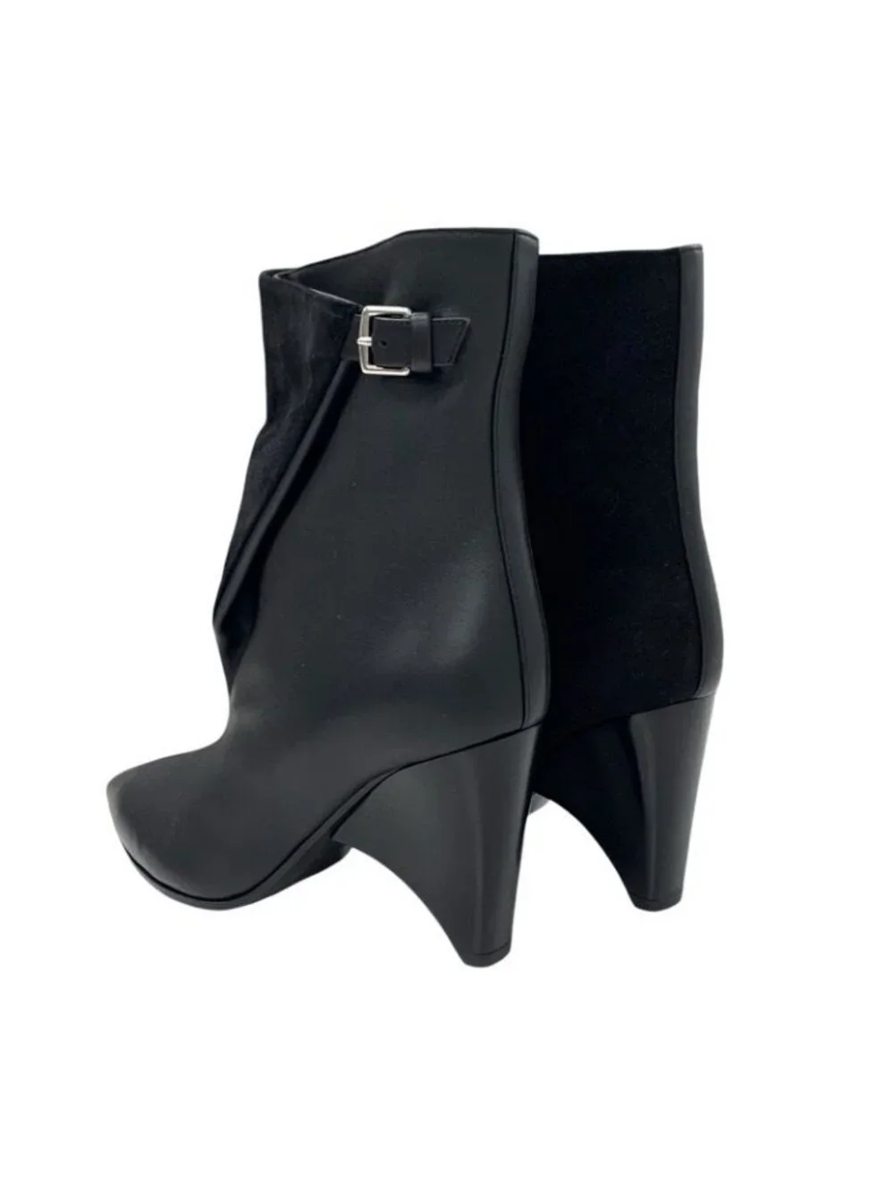 Hermes Hanae Boots Short Shoes Suede Leather Black - Picture 4 of 9